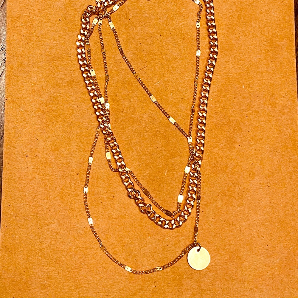 GOLD 3 LAYER NECKLACE| free with any purchase